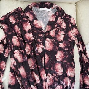 Rachel Parcell Floral Pajama Set - Black and Pink